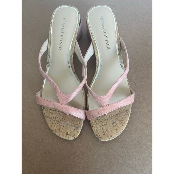 NWT Donald Pliner MIDA Rose Metallic Strappy Mule Block Heel Slip On Sandal 10M - Picture 4 of 10